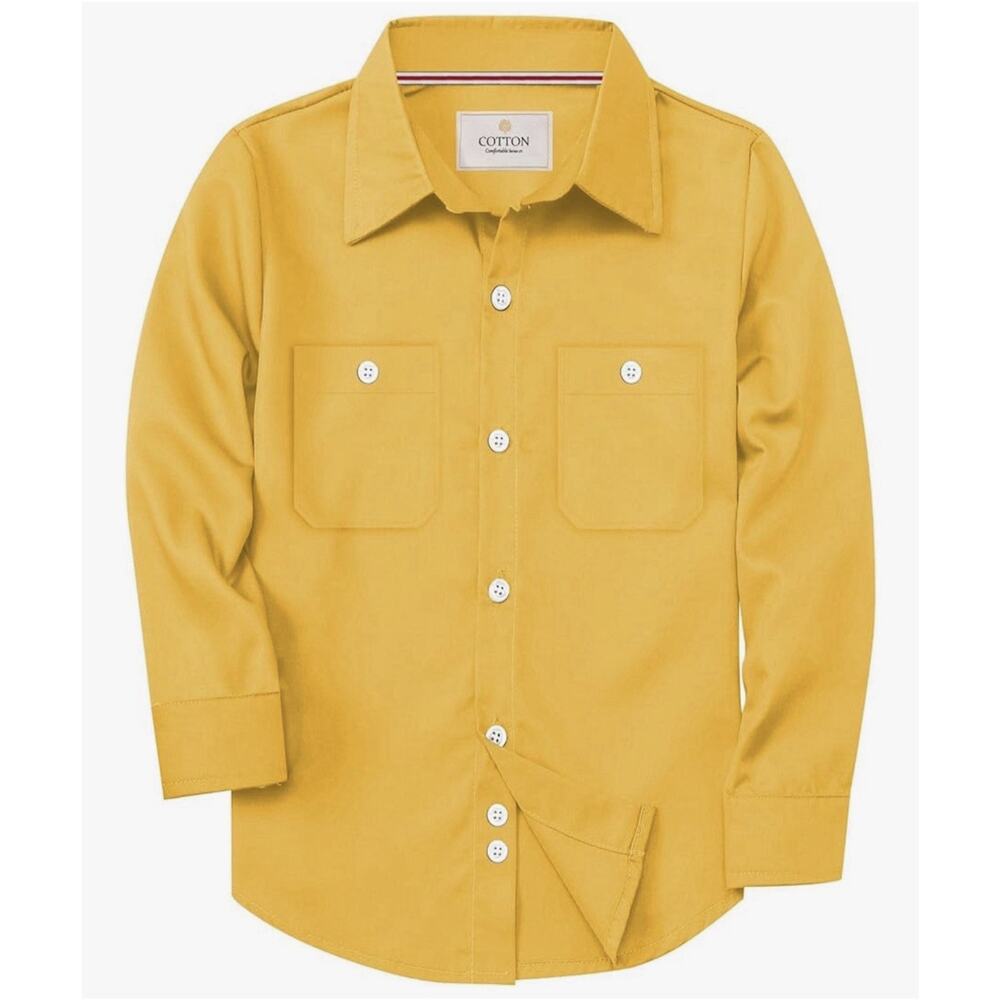 SANGTREE 4XL Yellow Button Down Shirt Mens Cotton Long Sleeve Solid NWT